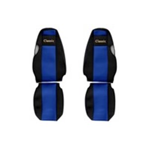 F-CORE PS14 BLUE - Seat covers Classic (blue, material velours, driver’s seat belt assembled in the seat; integrated driver's he