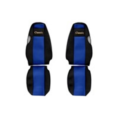 F-CORE PS14 BLUE - Seat covers Classic (blue, material velours, driver’s seat belt assembled in the seat integrated driver's he