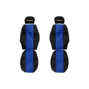 F-CORE PS13 BLUE - Seat covers Classic (blue, material velours, adjustable driver's headrest; adjustable passenger's headrest; d