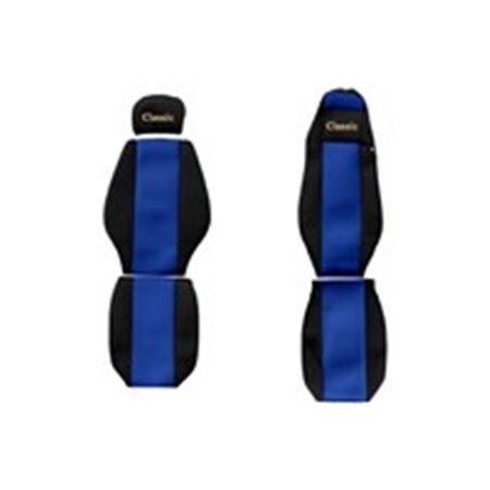 F-CORE PS25 BLÅ - Sätesöverdrag Classic (blått, material i velour, justerbart nackstöd för passageraren olika säten förarsäte