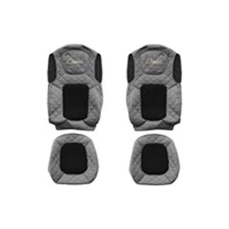 F-CORE FX24 GRAY - Seat covers ELEGANCE Q (grey, material eco-leather quilted / velours) fits: FORD F-MAX 11.18-