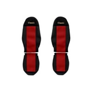F-CORE PS11 RED - Seat covers Classic (red, material velours, driver’s seat belt assembled in the seat; passenger’s seat belt as