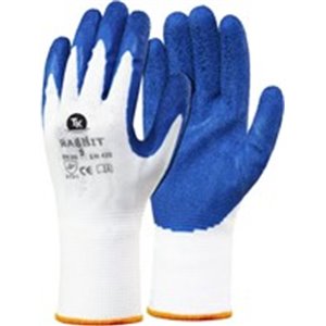 PROFITOOL 0XREK0235/XL - 12 pairs, Protective gloves, RS RNYLA RABBIT, latex / polyester, colour: blue/white, size: 10/XL, 3131;