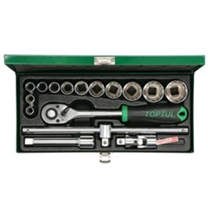 TOPTUL GCAD1608 - Set of tools, 12PT socket(s) / extension bar(s) / ratchet(s) / reduction/s / universal joint(s) 1/2\\\