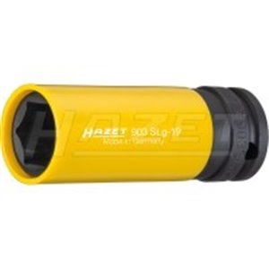 HAZET 903SLG-19 - Socket impact Hexagonal 1/2”, metric size: 19mm, for alloy wheel rims; for wheels, long, thin-walled, length 8