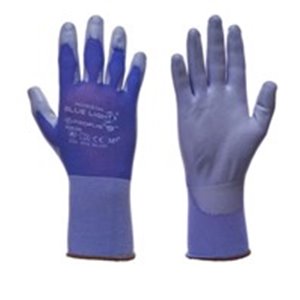 PROFITOOL 0XREK1033/XL - 12 pairs, Protective gloves, BLUE LIGHT, nylon / poliuretanowe, colour: blue/grey, size: 10/XL, 2121; E