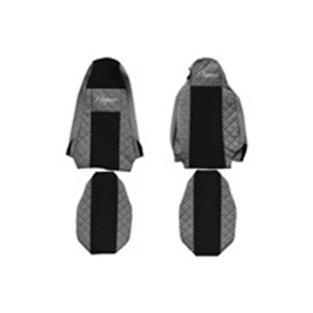 F-CORE FX16 GRAY Seat covers ELEGANCE Q (grey, material eco leather quilted / velo