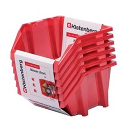 KISTENBERG KBISS22 3020 - Container (PL) Kuweta för muttrar, för standardiserade delar, för brickor set av BINEER, röd, plastlä
