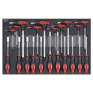 SONIC 602104 - Insert tray with tools for trolley, HEX key wrench(es) / HEX socket screwdriver(s), 21pcs, insert tray size: 570x