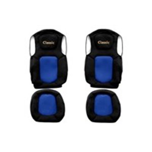 F-CORE PS42 BLUE - Seat covers Classic (blue, material velours, driver’s seat belt assembled in the seat; passenger’s seat belt 