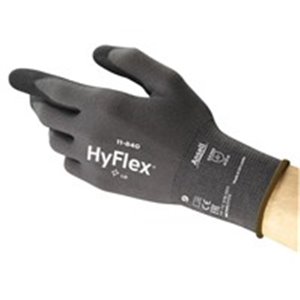 11-840-XL 12 tk., Töökindad, HYFLEX, nailon / nitriil, värv: hall/must, mõõ