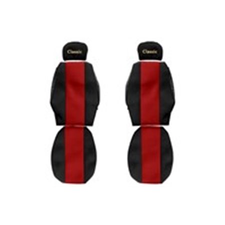 F-CORE PS02 RED Seat covers Classic (red, material velours, adjustable driver's h