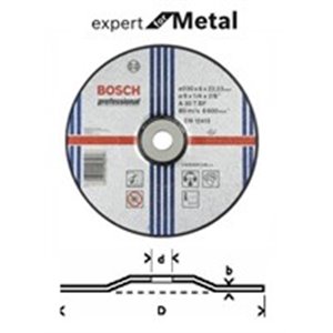 BOSCH 2 608 600 228 - Disc for cutting; for polishing with lowered centre, 10pcs, 230mm x 6mm, Expert for metal, intended use: m