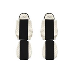 F-CORE FX05 CHAMP - Seat covers ELEGANCE Q (champagne, material eco-leather quilted / velours) fits: MAN TGA, TGL I, TGM I, TGS 