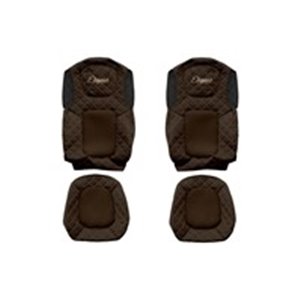 F-CORE FX24 BROWN - Seat covers ELEGANCE Q (brown, material eco-leather quilted / velours) fits: FORD F-MAX 11.18-