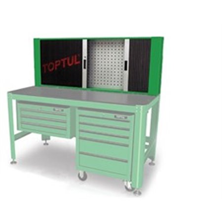 TOPTUL TAAD1602 - Workshop case Black/Green, height 603 mm, width 1560 mm, depth 200 mm, number of cabinets: 2, tools cabinet, w