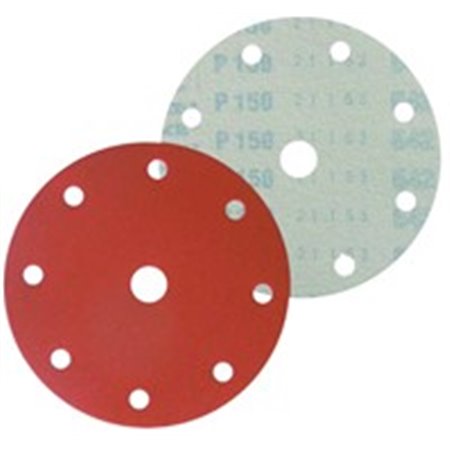 STARCKE 10KB0500P - Sandpaper ERSTA 542, disc, P500, diameter: 150mm, colour: red, for manual polishing, 100pcs, number of holes