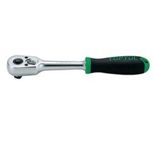 TOPTUL CJPI0815 - Ratchet handle, 1/4 inch (6,3 mm), number of teeth: 45, length: 145 mm, type: reversible, for bits, for extens
