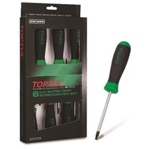 TOPTUL GAAE0610 - Set of screwdrivers 6 pcs, profile: TORX, socket TORX/E-TORX size: T10, T15, T20, T25, T30, T40