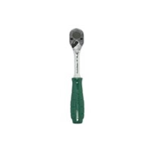 HANS 2120G - Ratchet handle, 1/4 inch (6,3 mm), number of teeth: 24, length: 125 mm (short), type: reversible, with quick releas