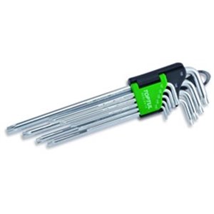 TOPTUL GAAL0915 - Set of key wrenches 9 pcs, profile: TORX / TORX TAMPER, socket TORX/E-TORX size: T10, T10H, T15, T15H, T20, T2