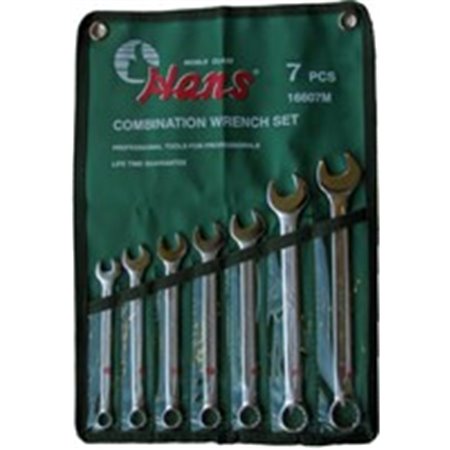 HANS 16607M - Set of combination wrenches, combination wrench(es), number of tools: 7pcs