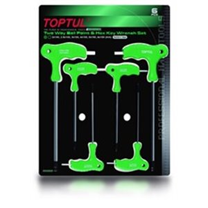 TOPTUL GAAS0601 - Set of key wrenches 6 pcs, profile: HEX, hEX size: 2; 2.5; 3; 4; 5; 6 mm