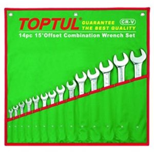 TOPTUL GAAA1404 - Set of combination wrenches 14 pcs, 8; 10; 11; 12; 13; 14; 15; 17; 19; 22; 24; 27; 30; 32