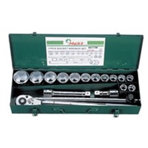 HANS 6617M - Set of socket wrenches, 6PT socket(s) / extension bar(s) / handle(s) / ratchet(s) 3/4\\\
