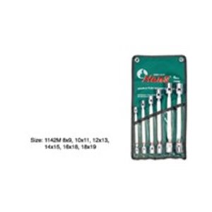 HANS 16406M - Set of socket wrenches 6 pcs, 8x9; 10x11; 12x13; 14x15; 16x18; 18x19, packaging: case