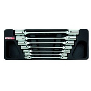 7PCS - Double End Swivel-Socket Wrench SetPLASTIC TRAY:All TOPTUL high quality drawer tool sets are currently designed with 2 in