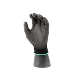 PROFITOOL 0XREK0260/L - 12 pairs, Protective gloves, ULTRA BLACK, nylon / poliuretanowe, colour: black, size: 9/L, 4131; EN 388;