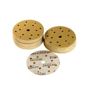 PROFIRS 0RS801-P80 - Sandpaper, disc, P80, diameter: 150mm, colour: brown, for manual polishing, 100pcs, number of holes: 15