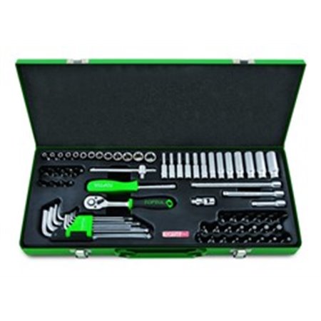 TOPTUL GCAD7202 - Set of tools, 6PT socket(s) / handle(s) / HEX key wrench(es) / HEX wrench/es / Philips PH insert bit(s) / Pozi