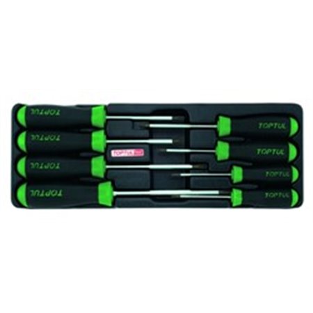 8PCS - Star Tamperproof Screwdriver SetPLASTIC TRAY:All TOPTUL high quality drawer tool sets are currently designed with 2 inter