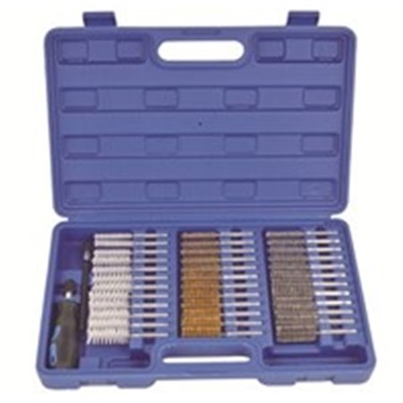 PROFITOOL 0XAT8115 - Wire brush kit, 36 pcs. brass for cleaning the plug sockets and injectors before replacement nylon stee