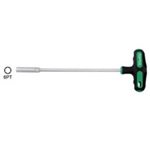 TOPTUL CTJA1023 - Wrench socket straight, with T-type handle 6-Point, 10 mm, handle: plastic / T type