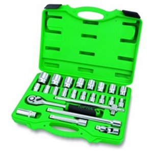 TOPTUL GCAI2404 - Set of tools, 6PT socket(s) / extension bar(s) / handle(s) / ratchet(s) / specialistic socket(s) / universal j