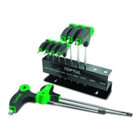 TOPTUL GAAX0901 - Set of key wrenches 9 pcs, profile: TORX / TORX TAMPER, socket TORX/E-TORX size: T10, T10H, T15, T15H, T20, T2