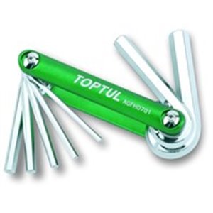 TOPTUL AGFH0701 - Set of key wrenches 8 pcs, profile: HEX, hEX size: 1; 10; 2.5; 3; 4; 5; 6; 8 mm