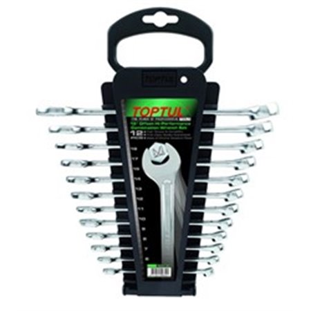 TOPTUL GAAC1201 - Set of combination wrenches 12 pcs, 6 7 8 9 10 11 12 13 14 15 17 19, packaging: plastic holder