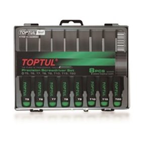 TOPTUL GAAW0801 - Set of screwdrivers 8 pcs, profile: TORX, socket TORX/E-TORX size: T10, T15, T20, T5, T6, T7, T8, T9