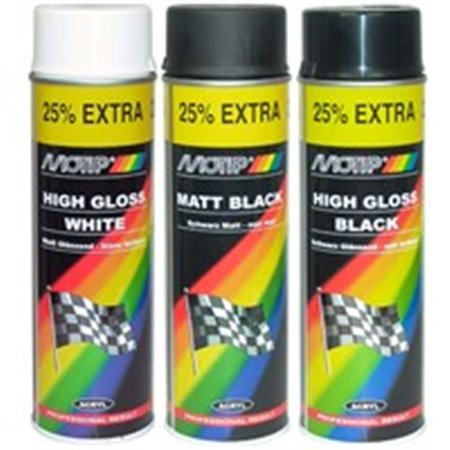 MOTIP 004002 - Färg (0,5 l) vit, akryl, matt, appliceringstyp: spray