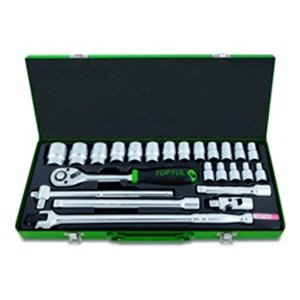 TOPTUL GCAD2403 - Set of tools, 6PT socket(s) / extension bar(s) / handle(s) / ratchet(s) / universal joint(s) 1/2\\\