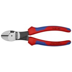 KNIPEX 74 02 180 - Pliers cutting, straight, length: 180mm, for cutting all types of wires, tempered blades