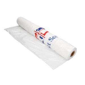 PAK-HURT QS172PS - Protective cover for seat, quantity: 100 pcs, on roll, material: Foil, colour: White, disposable, with logo P