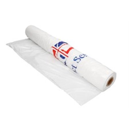 PAK-HURT QS172PS - Protective cover for seat, quantity: 100 pcs, on roll, material: Foil, colour: White, disposable, with logo P