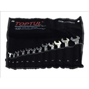 TOPTUL GPAW1202 - Set of combination wrenches 12 pcs, 6; 7; 8; 10; 11; 12; 13; 14; 15; 17; 19; 22, packaging: case