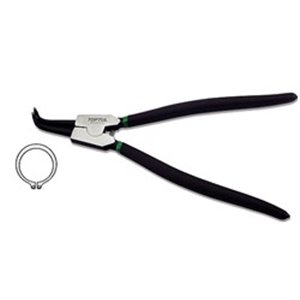 TOPTUL DCAA1212 - Pliers for Seger retaining rings, external, bent, jaw spacing: 140-85 mm