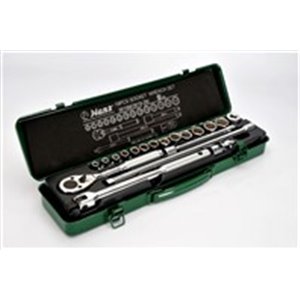 HANS 3619-2M - Set of socket wrenches, 6PT socket(s) / extension bar(s) / handle(s) / ratchet(s) / universal joint(s) 3/8\\\